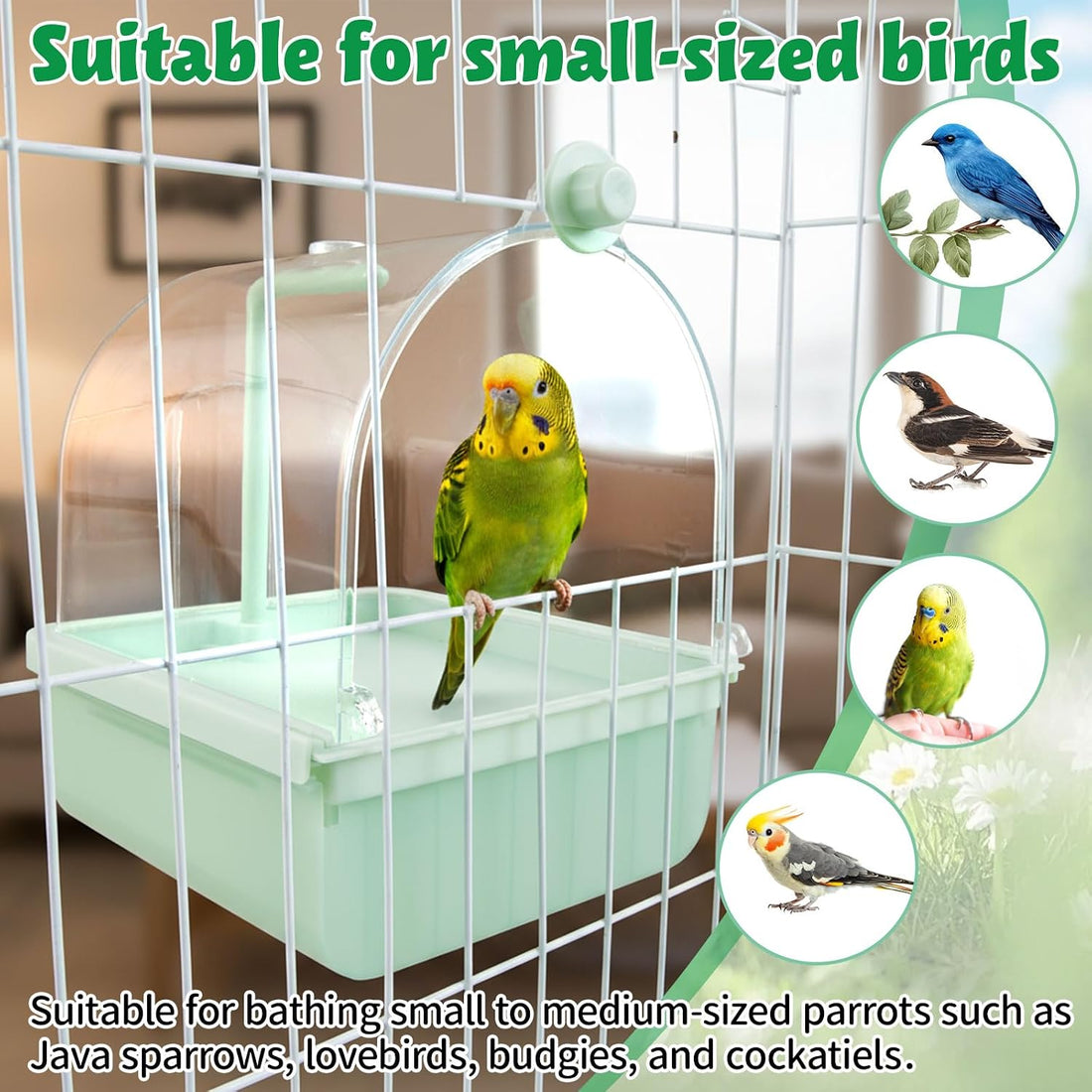 Maxdot Automatic Bird Bath for Cage Electric Bird Shower with Pump