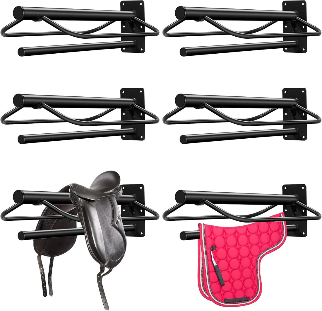 Paterr 6 Pcs Wall Mount Saddle Rack Stand with Pad Bar