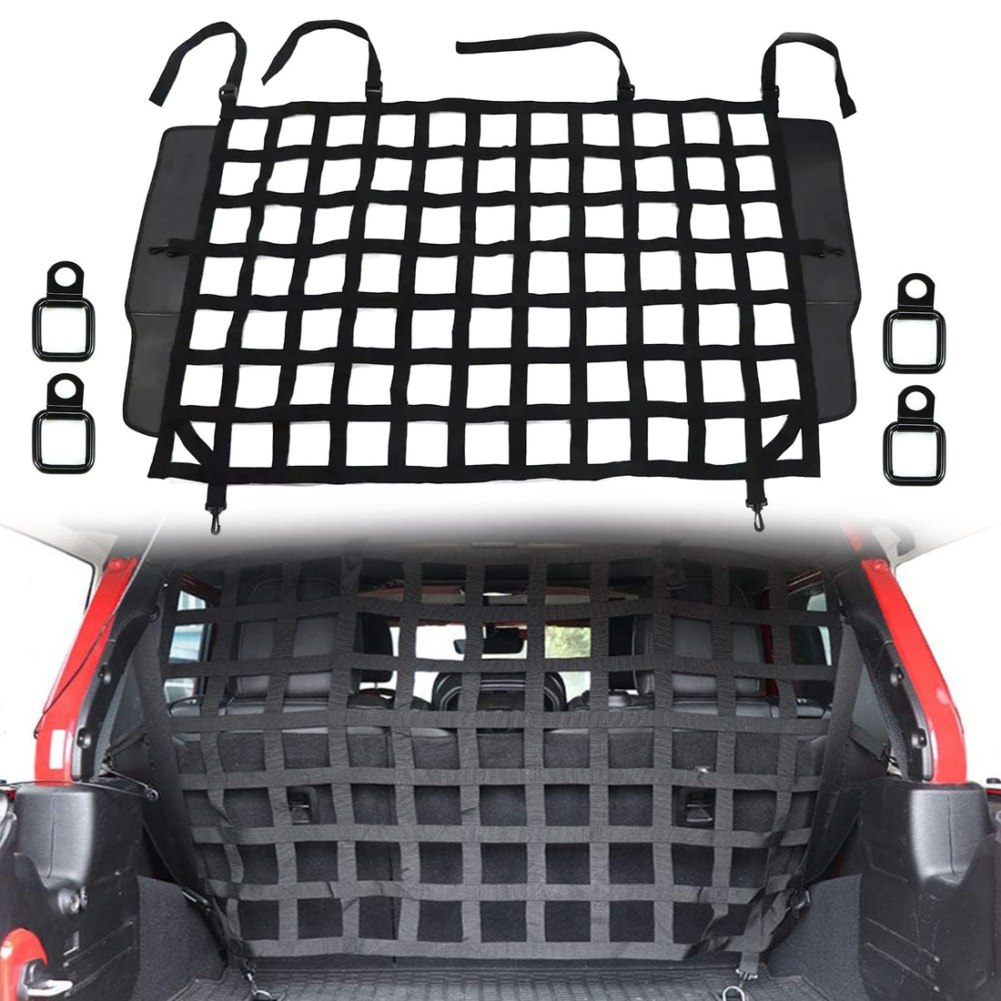 G Dog Barrier Rear Cargo Net Compatible with Jeep Wrangler