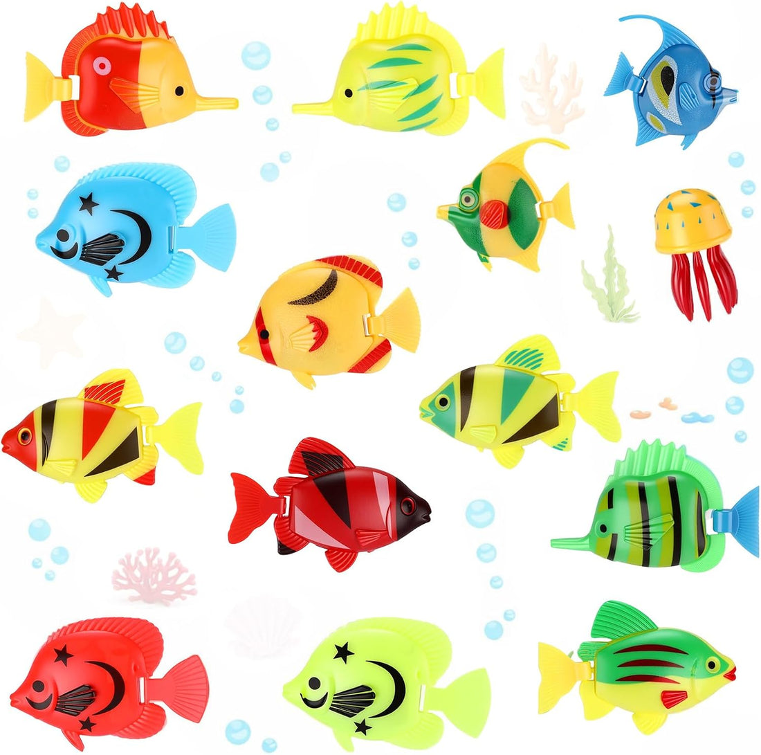 Weewooday 20 Pcs Artificial Moving Fishes Plastic