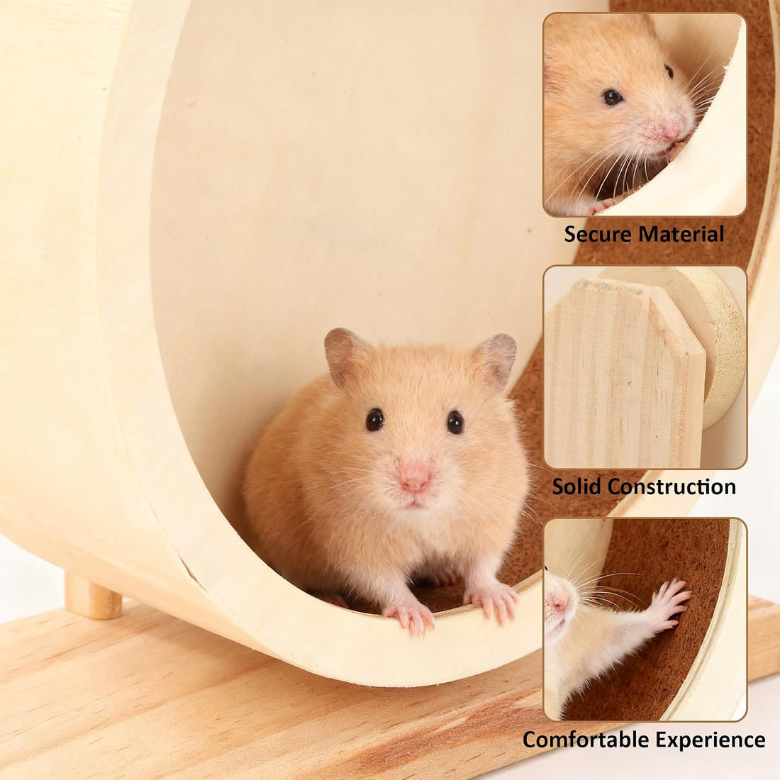 Wooden Hamster Wheels 5.7 Inch Silent Hamster Wheel