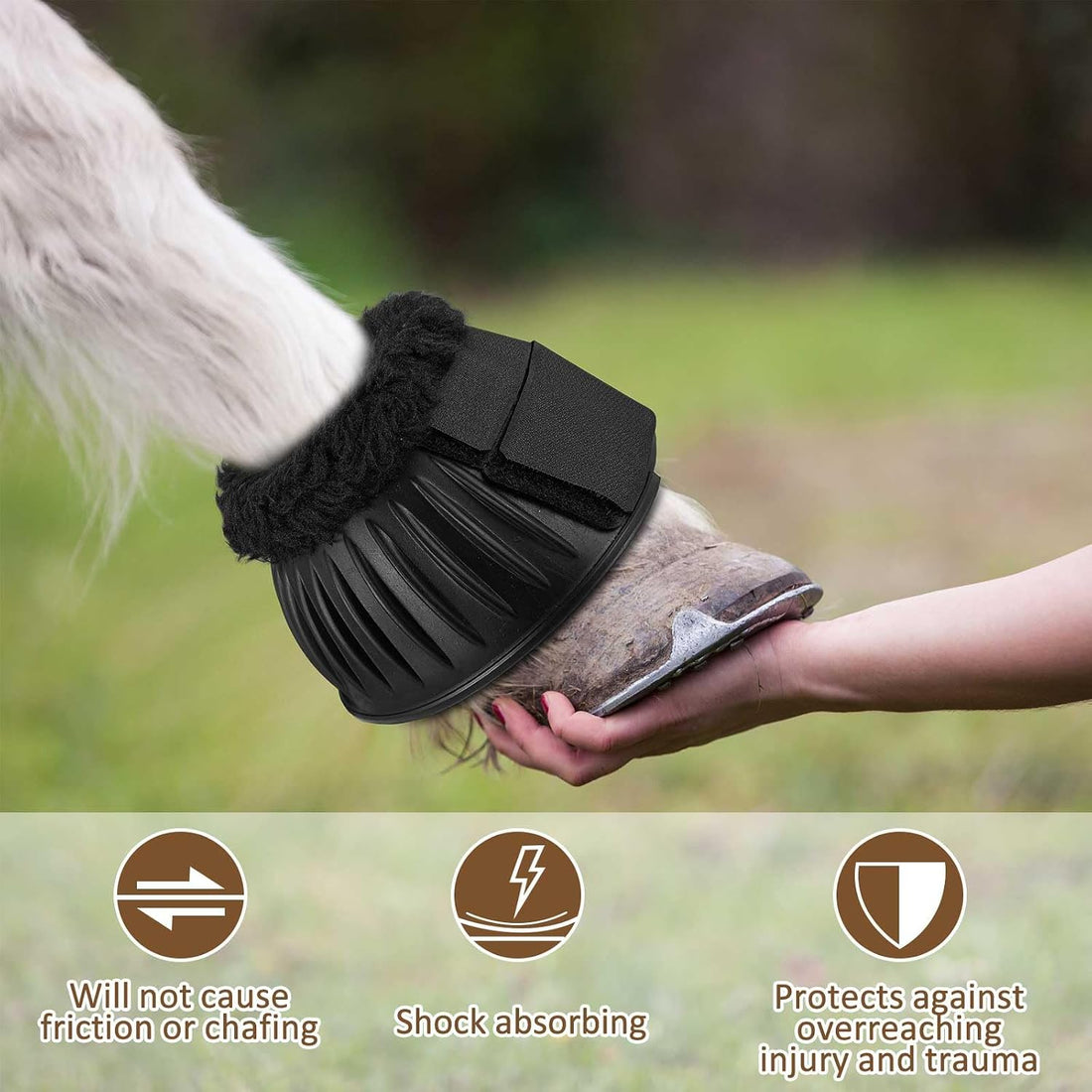 Abbylike 1 Pair Fleece Bell Boots for Horses