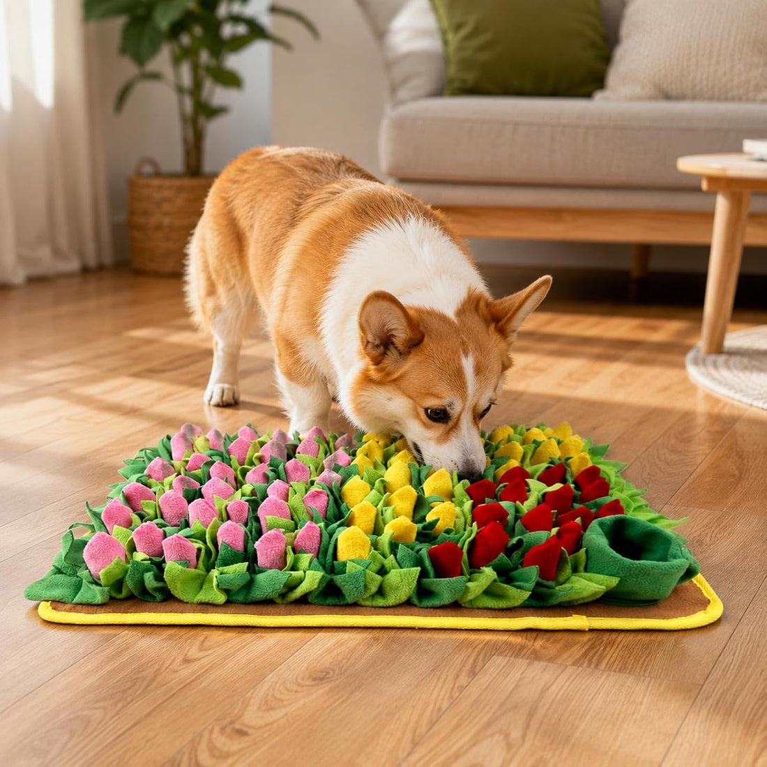 Snuffle Mat for Dogs Cats Puppies Rabbits, Tulip Floral 60x40cm