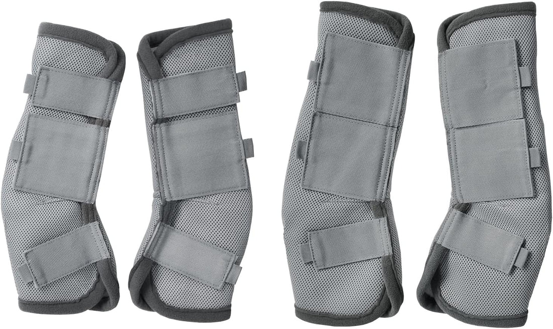 Horse Fly Boots Set of 4, Breathable Mesh Fly Boots for Horses