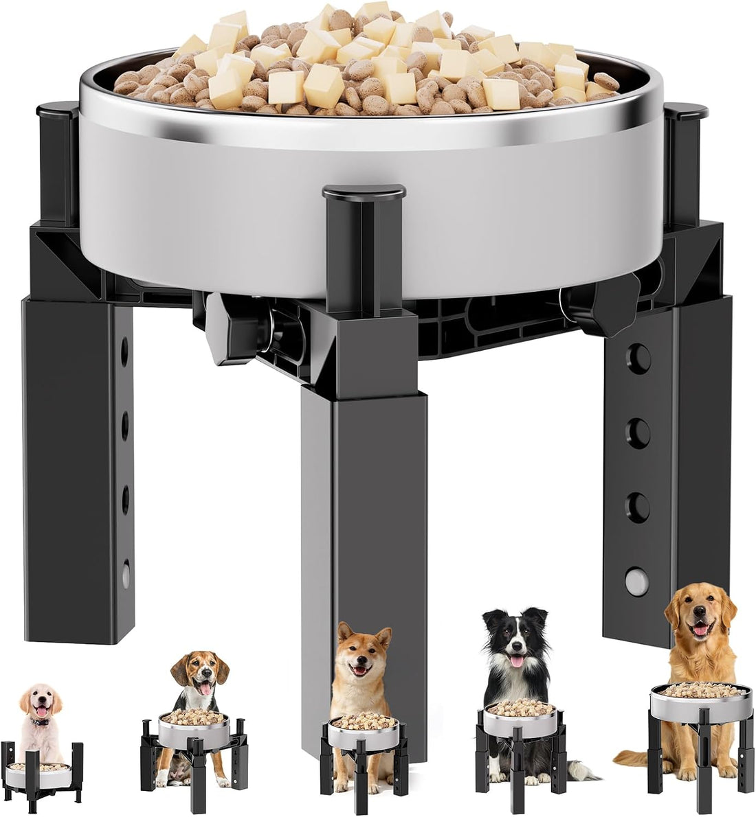 Aystkniet Dog Bowl Stand, Elevated Dog Bowl Holder Raised Dish