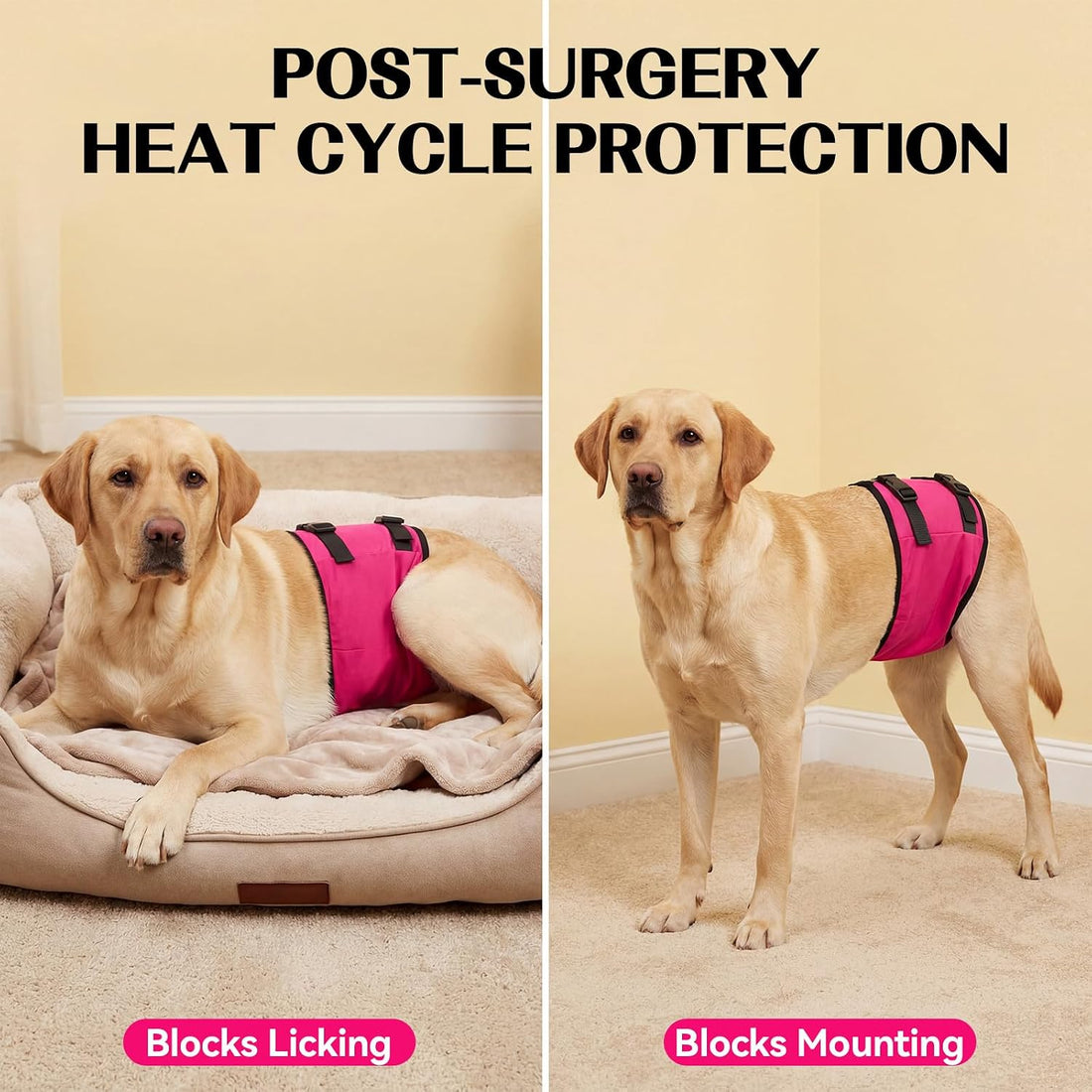 DENTRUN Male Dog Wrap, Adjustable Belly Band Leak-Proof & Lick