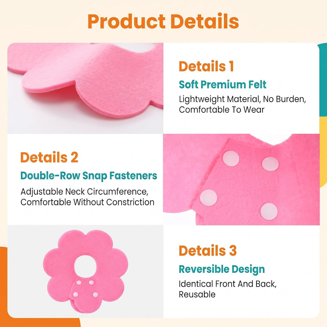 cobee 4 Pcs Felt Cat Recovery Collar, Cute Flower Felt Cat Cone Collar