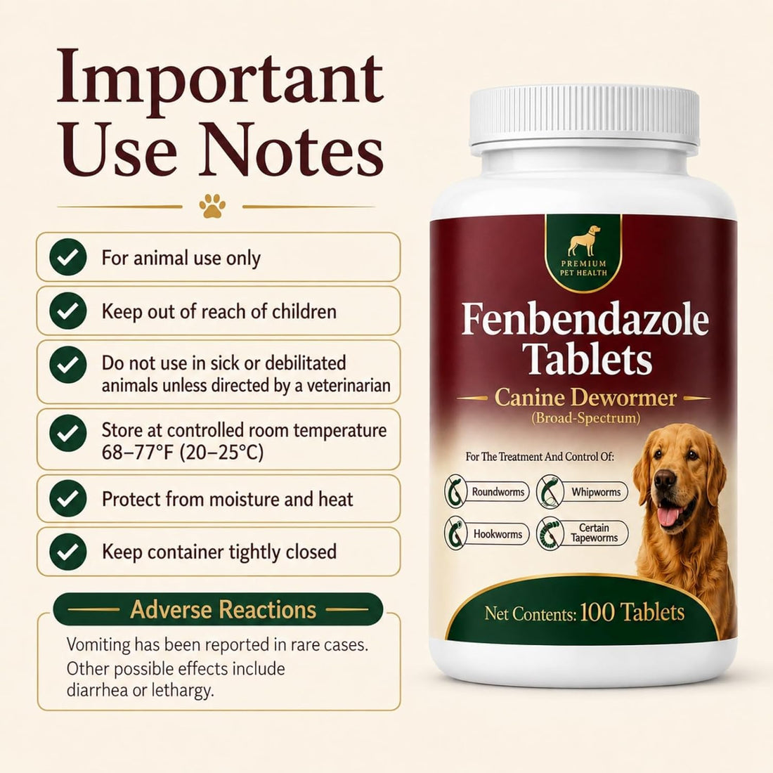 Canine Dewormer for Dogs,for Treatment and Control of Tapeworms