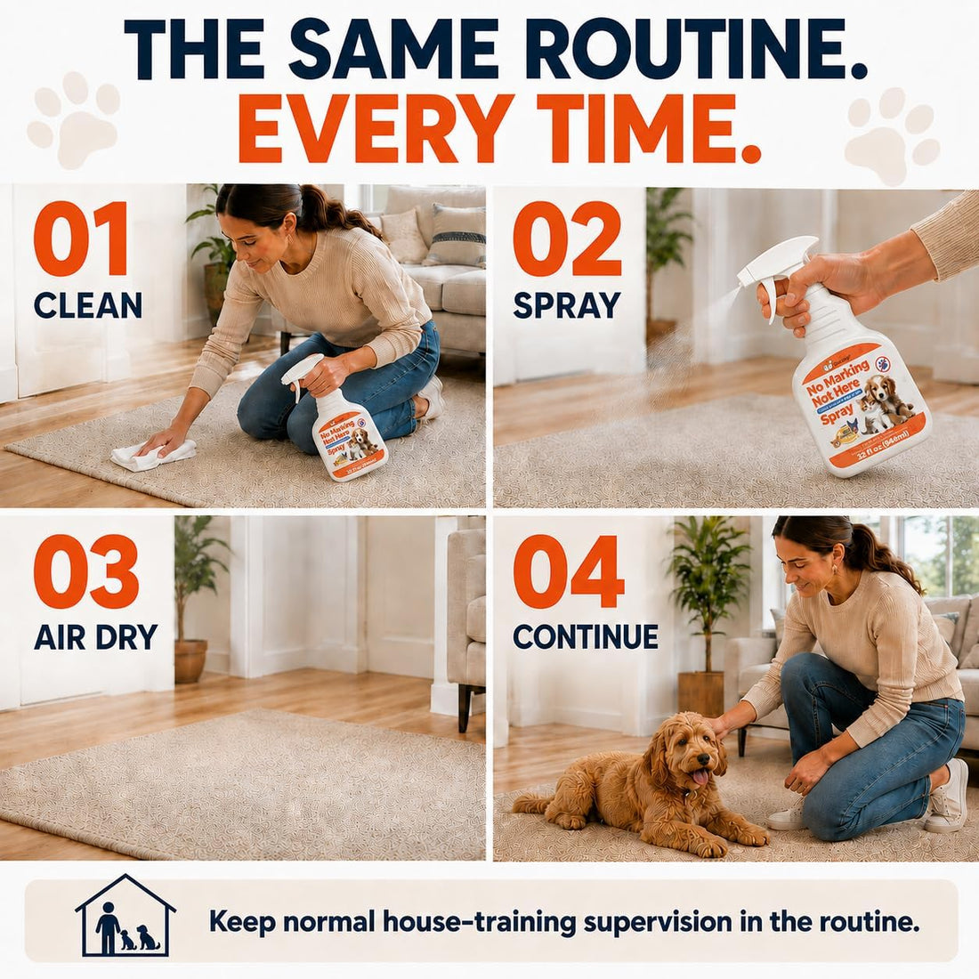 Dog House Training Spray for Repeat Accident Areas, 32 Fl Oz