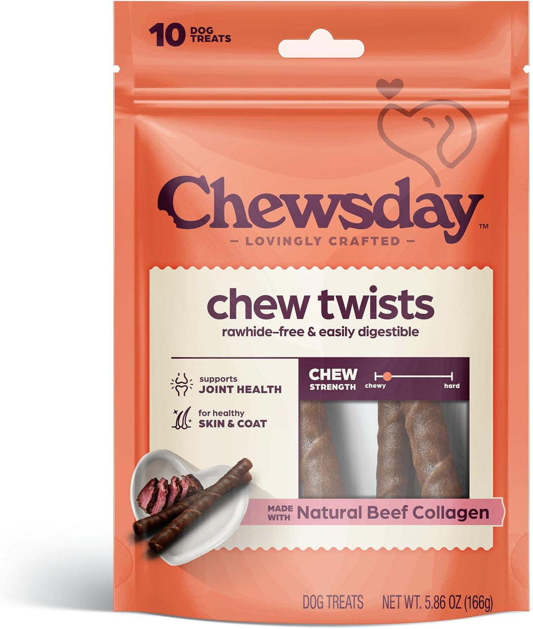 Chewsday, Dog Treats, Rawhide Free Chew Bones, 3 Count
