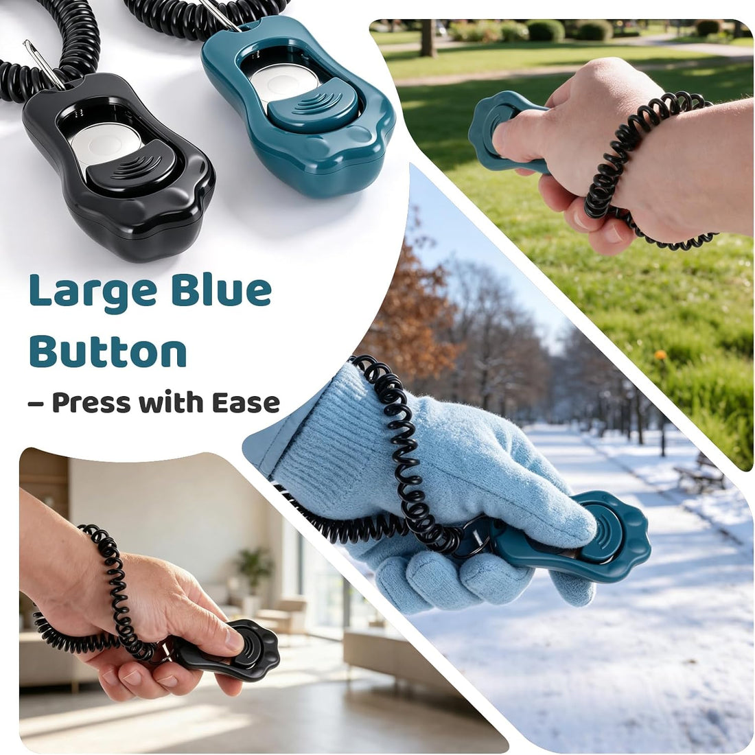 Dog Training Clicker with Adjustable 3-Level Volume, 2-Pack
