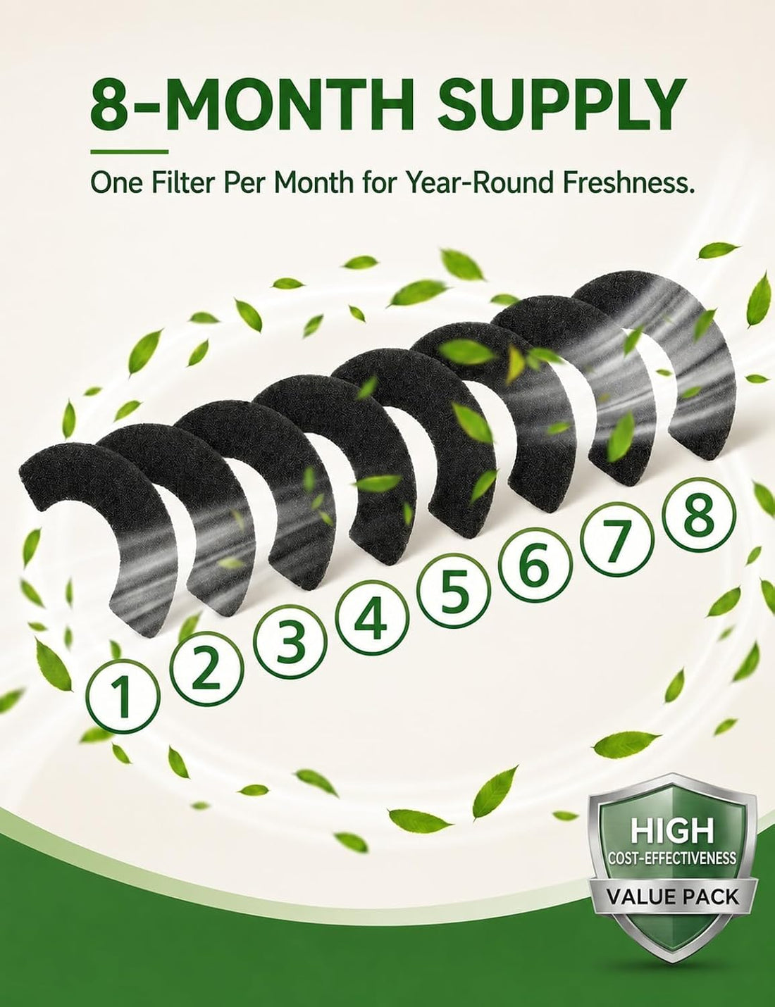 ZILAMGOO 8-Pack Carbon Filters Compatible with LR4 Litter Box