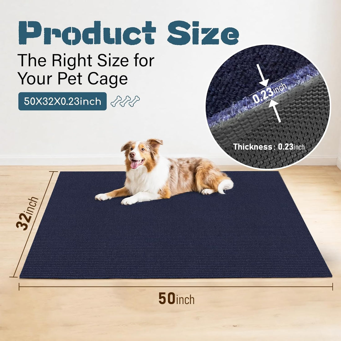 32" X 50" X 0.23'' Waterproof Mat for Under Dog Crate