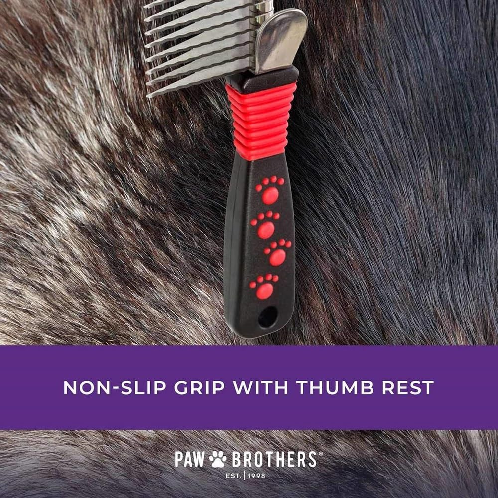 RYAN'S PET SUPPLIES Paw Brothers 8-Blade Dematting Brush