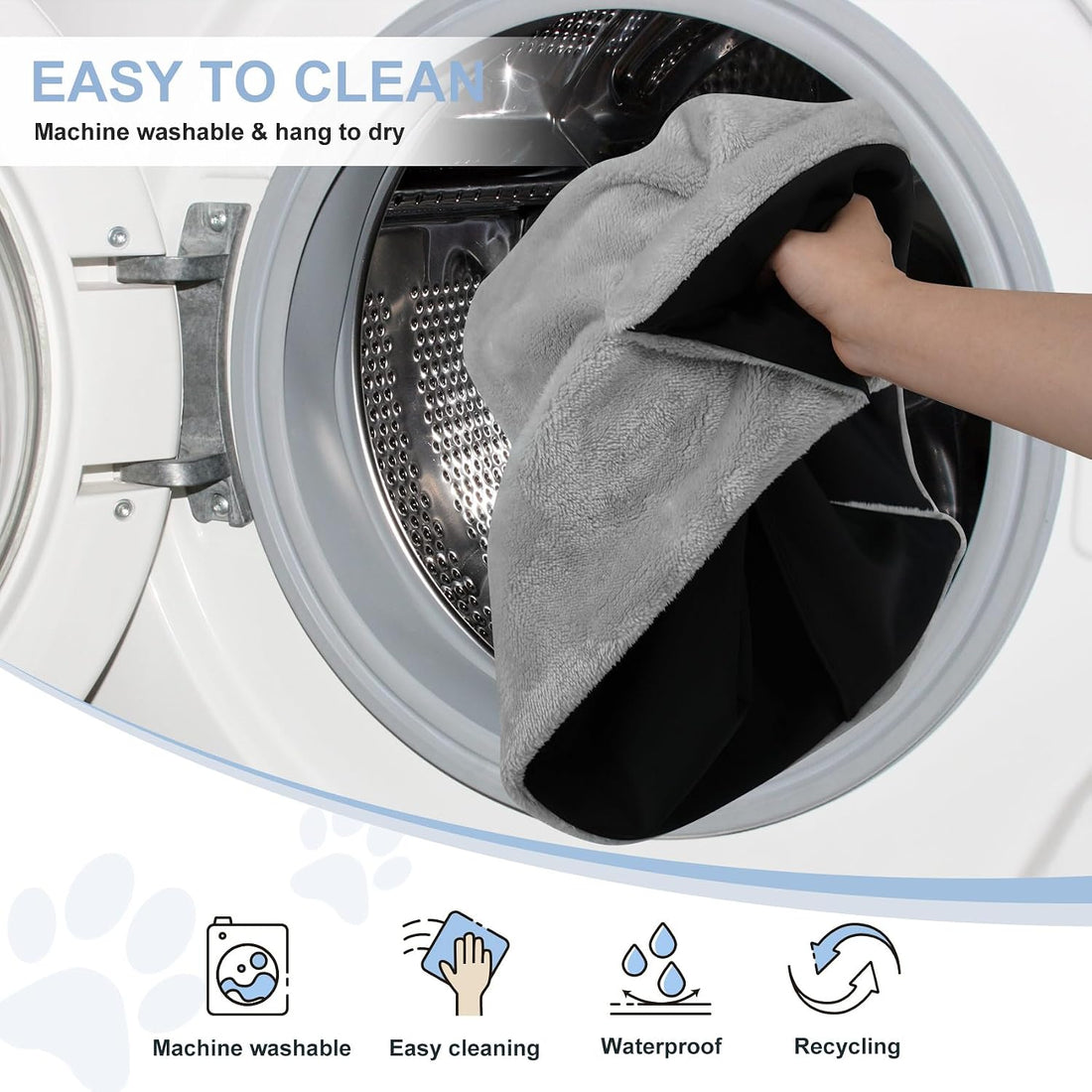 Explore Land Dog Crate Pan Cover with Fluffy Top and Waterproof TPU
