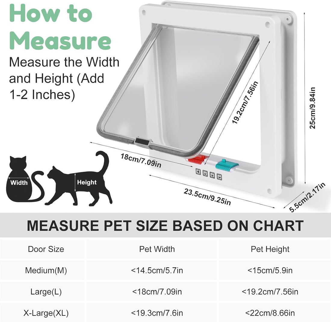 Cat Door for Interior/Exterior Doors and Walls (M)