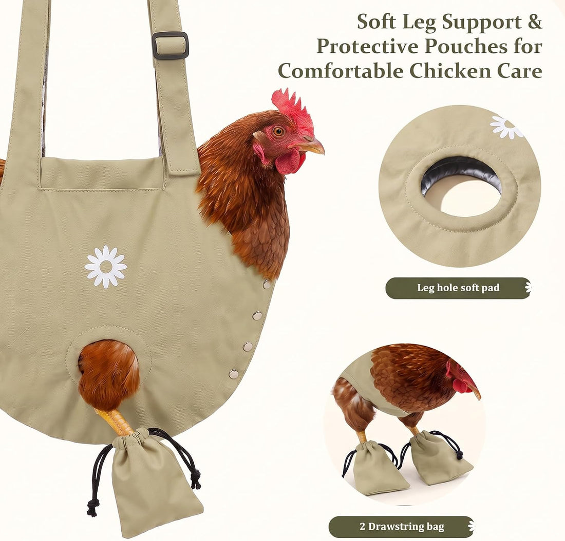 Chicken Sling Carrier with Shoulder Strap, Hen Holder Bag, 1-Pack