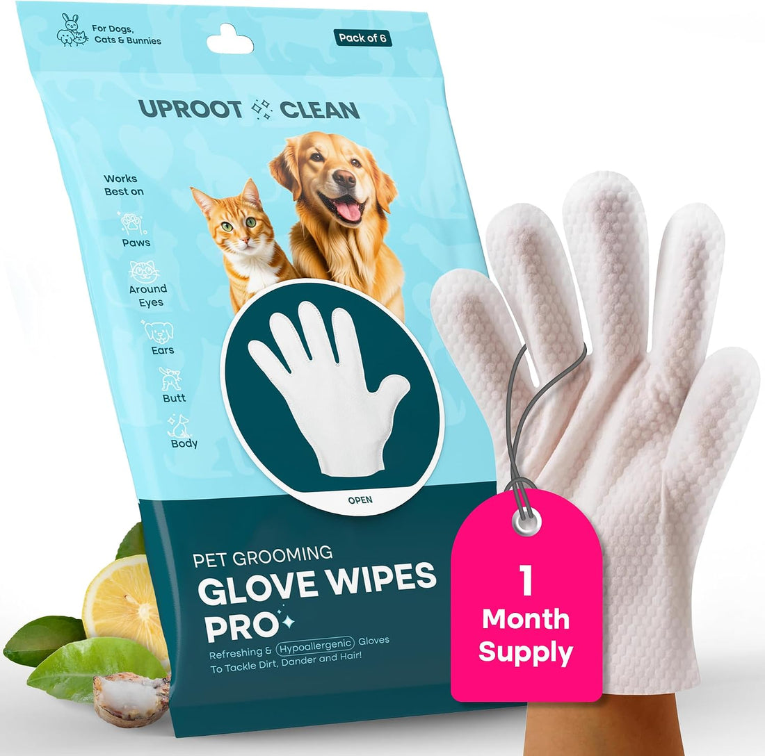 Uproot Clean Pet Grooming Gloves: Deodorizing & Grooming