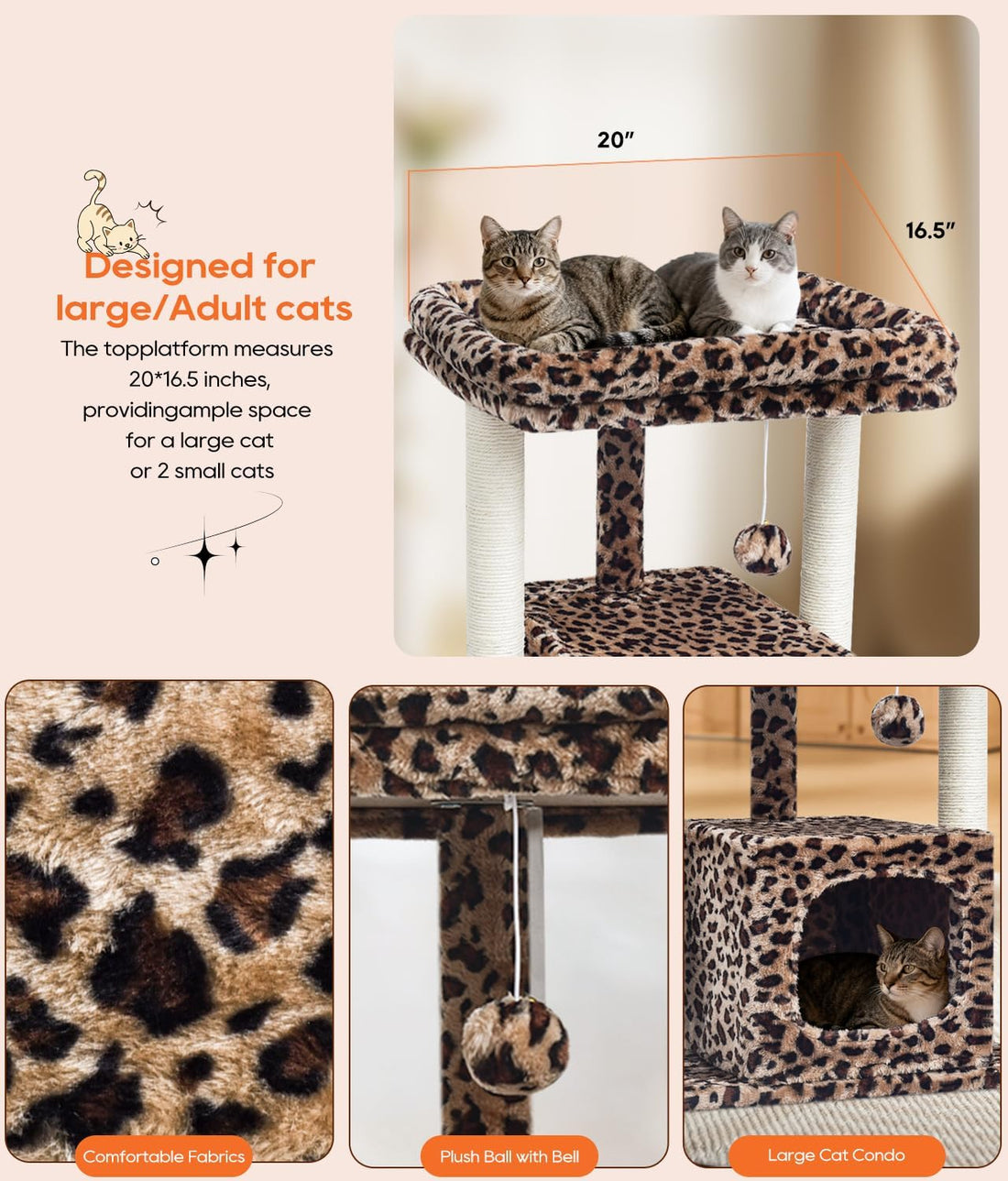SYANDLVY 27" Cat Tree for Indoor Cats