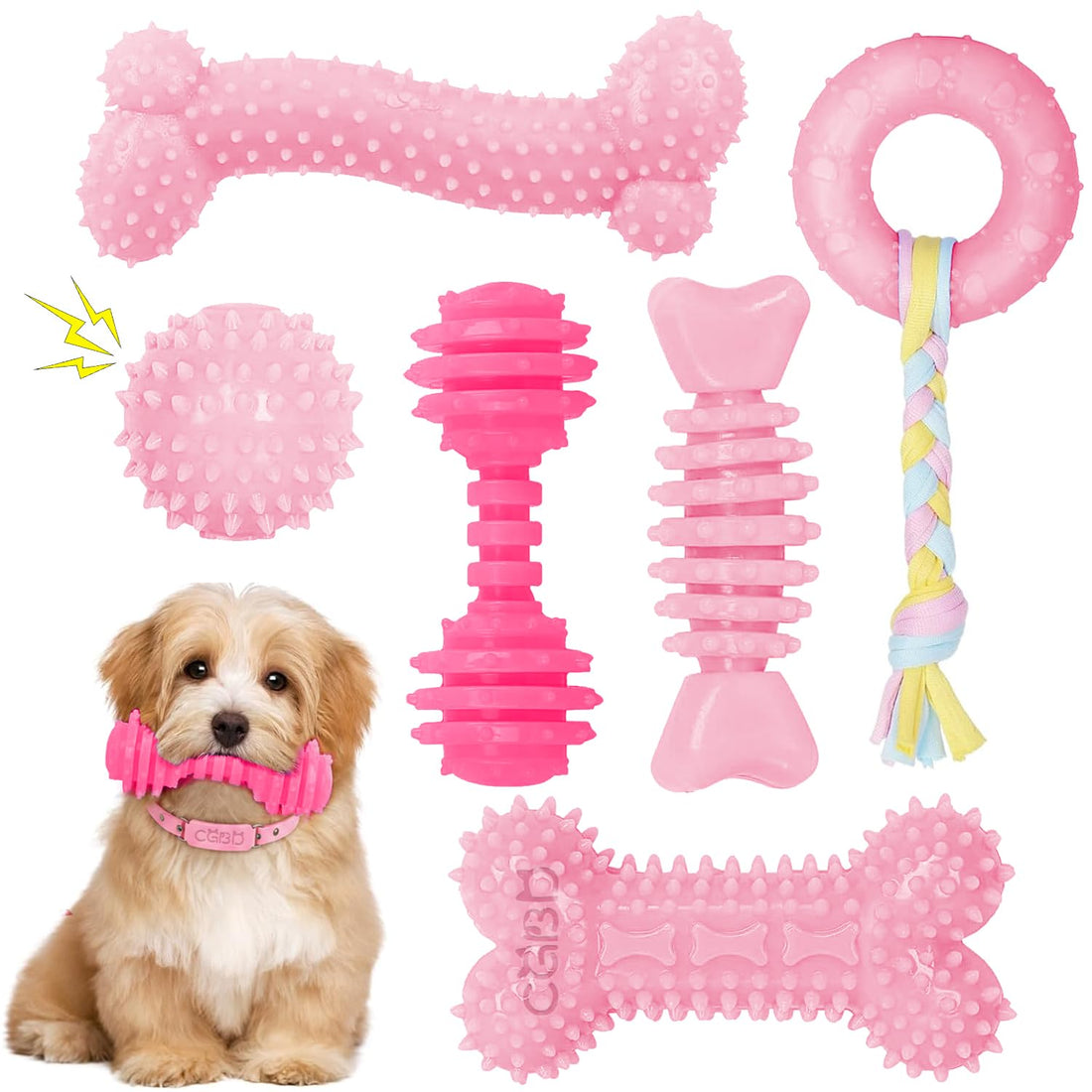 CGBD Puppy Toys, 6 Pack Dog Chew Toys for Puppy