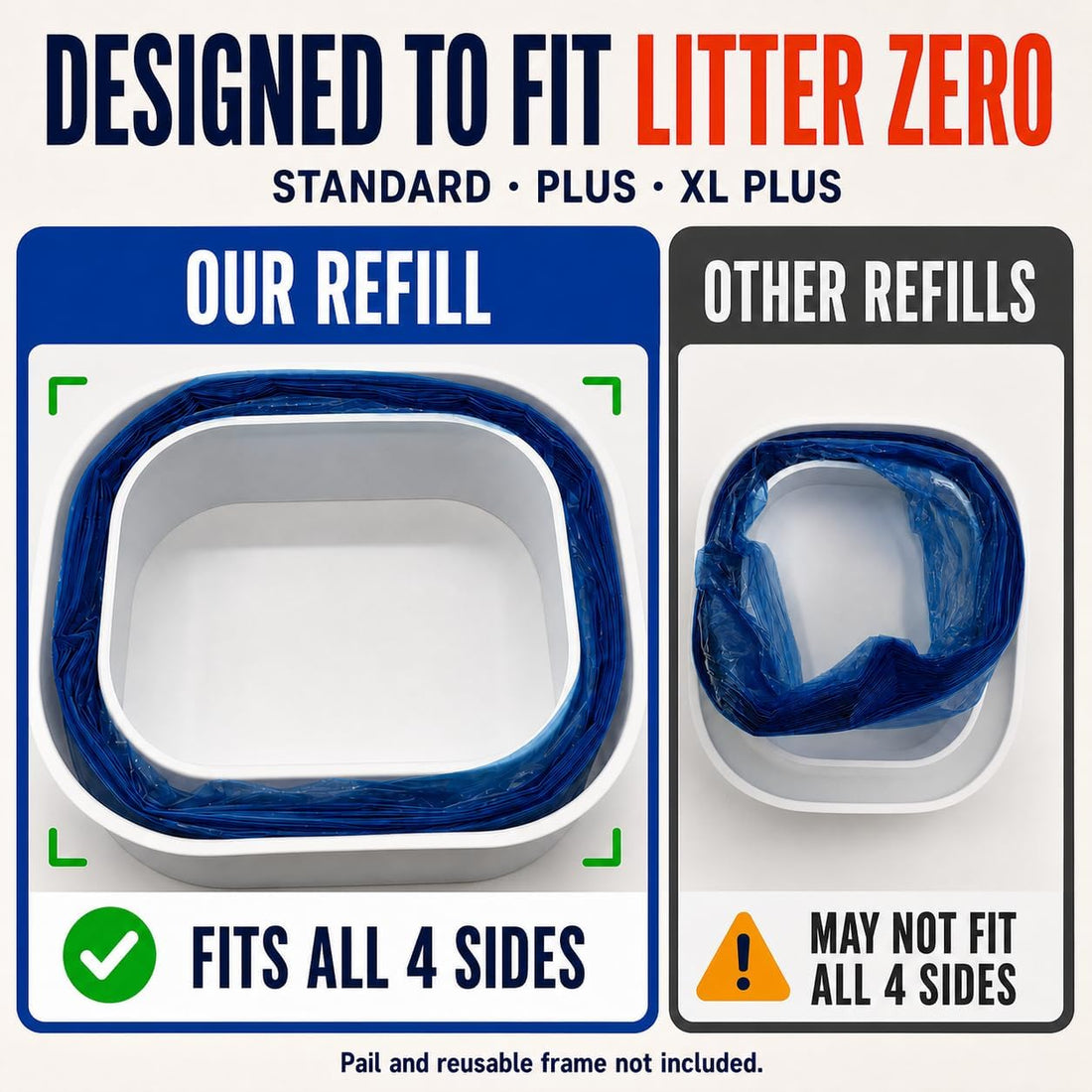 Cat Litter Refill Bags, 10 Pack,Compatible With Litter Zero Pails