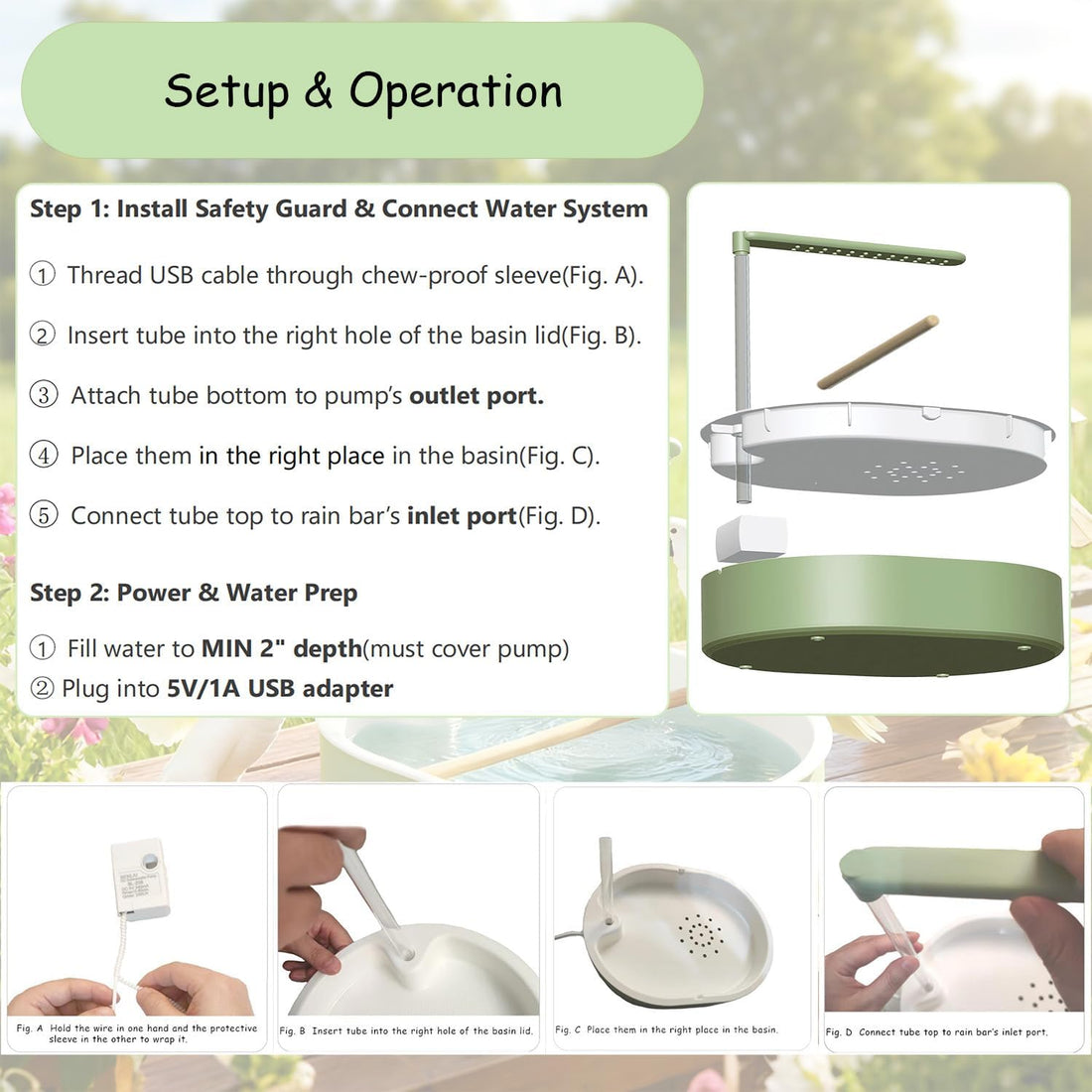 Bird Bath, Automatic Parrot Shower Bath