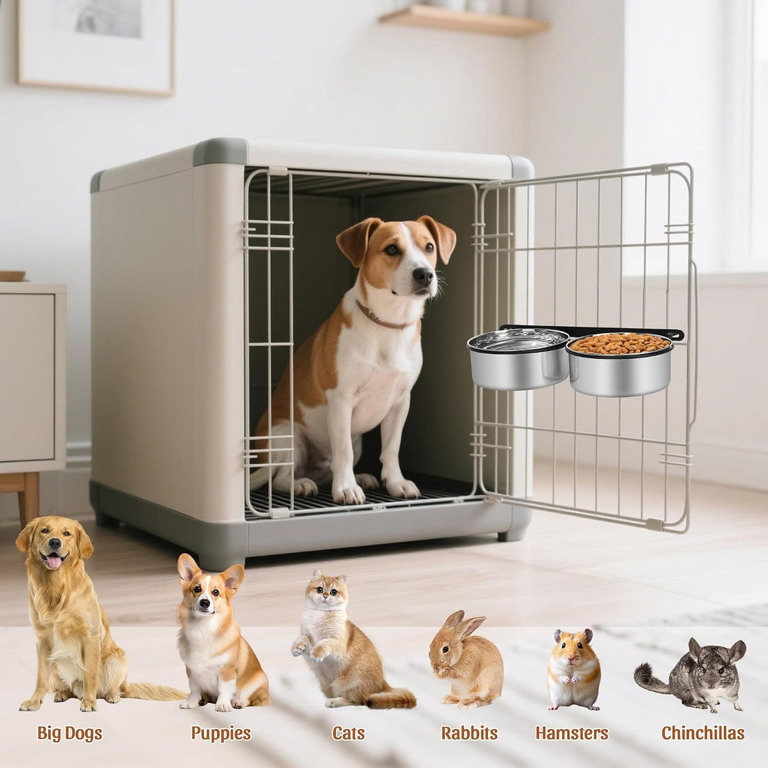 Dog Crate Water Bowls No Spill