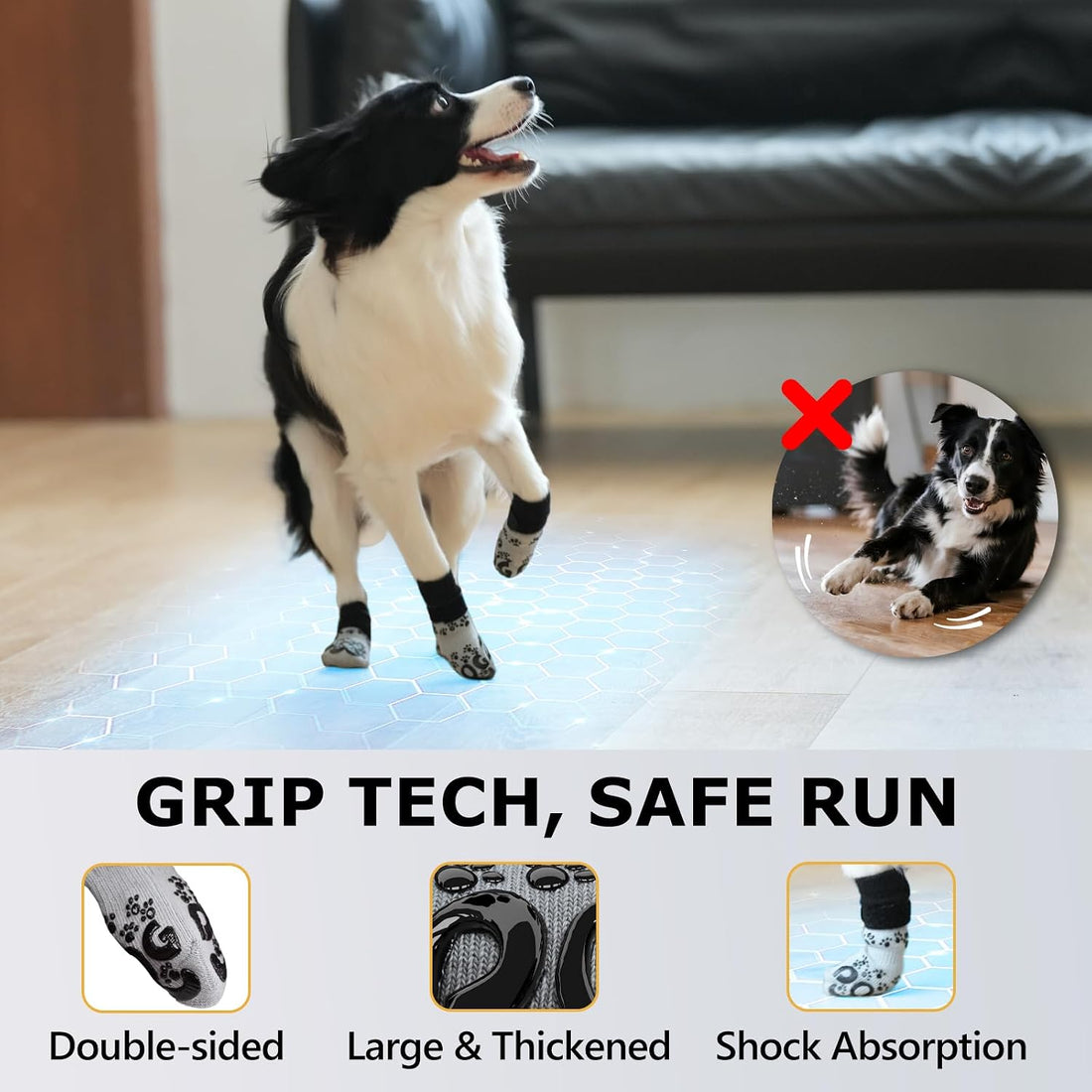 Dog Socks for Hardwood Floors Anti Slip