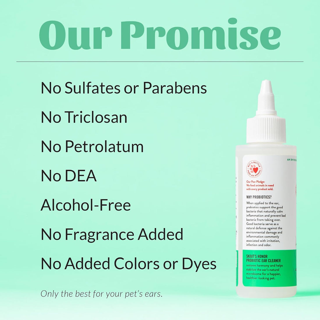 SKOUT'S HONOR Cat Ear Cleaner Solution with Aloe Vera - Alcohol-Free