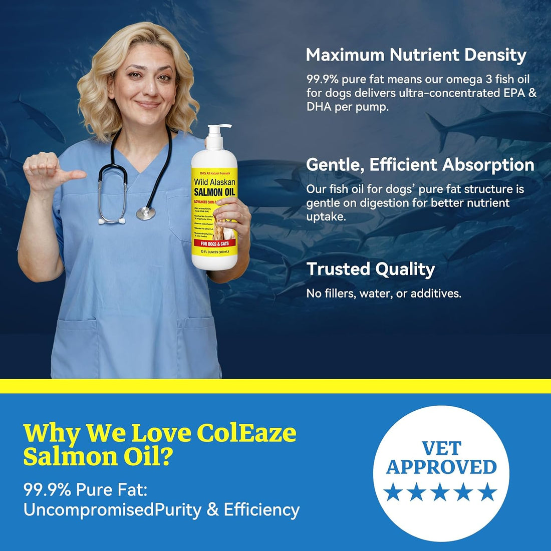 Wild Alaskan Salmon Oil for Dogs & Cats