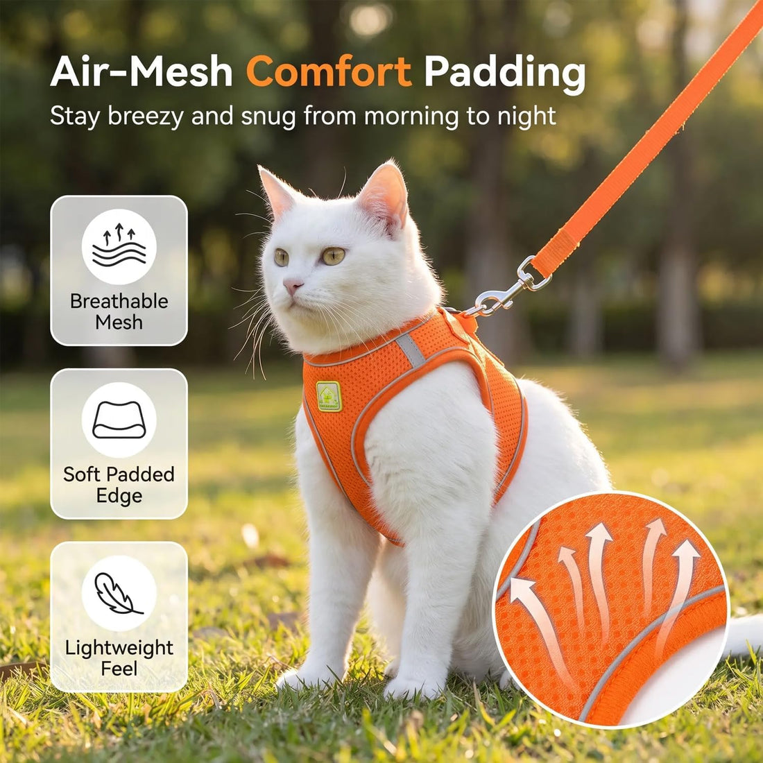 Cat Harness and Leash, Cat Harness Escape Proof, Adjustable Vest