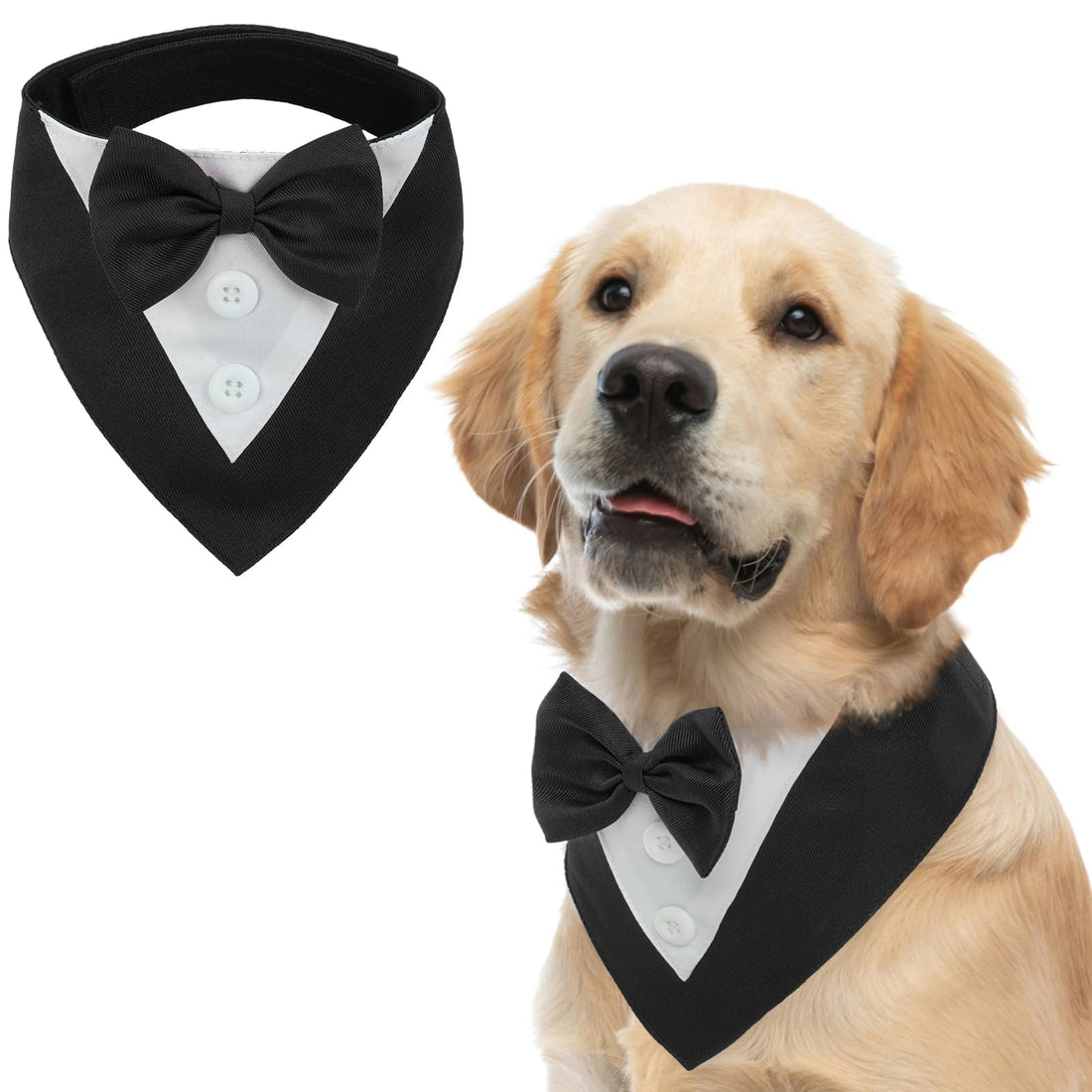 FUAMEY Dog Tuxedo for Large Dogs,Dog Formal Suit Dogs Attire Pet Bow