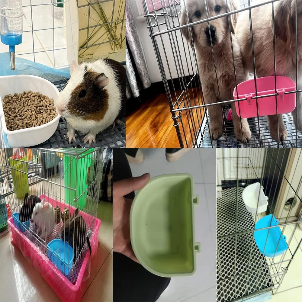2 Pack Pet Carrier Feeder Clip-on Wire Cage Bowl Bird Feeding Dish