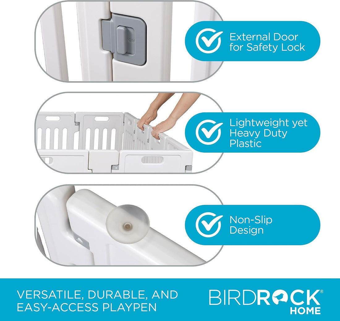 Internet’s Best Dog Playpen with Lockable Door, White, 190” x 25.6”