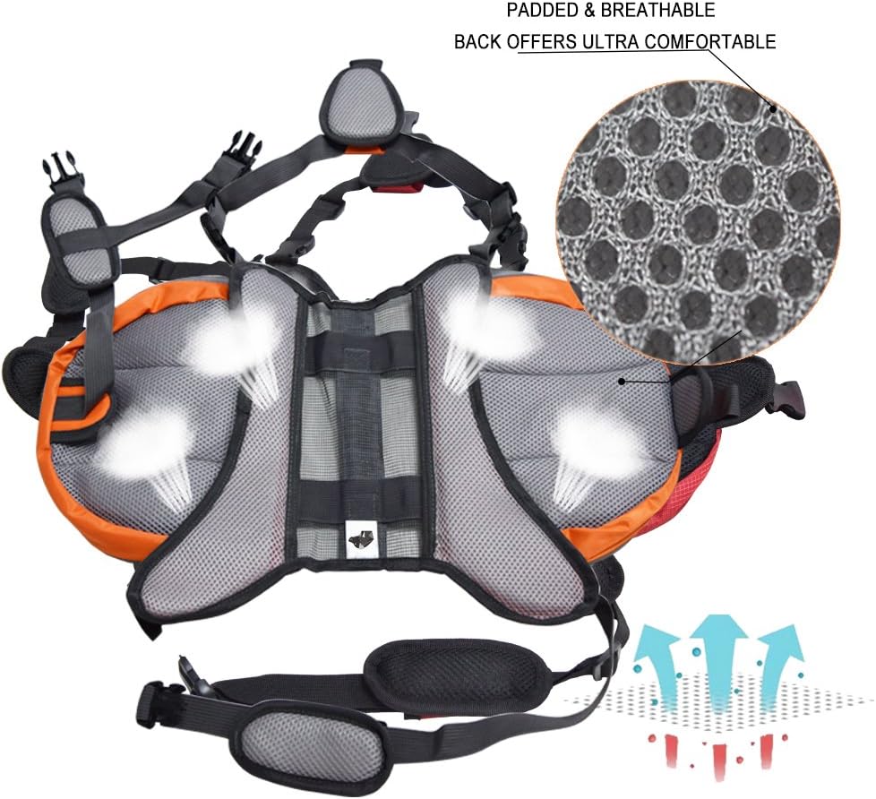 Adjustable Service Dog Supply Backpack Saddle Bag for Camping Hiking