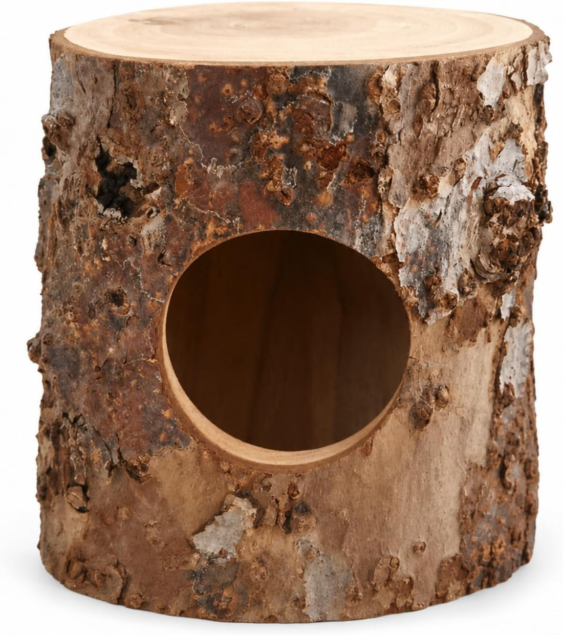 Hamster Hideout House for Small Animals, Wooden Habitat Shelter