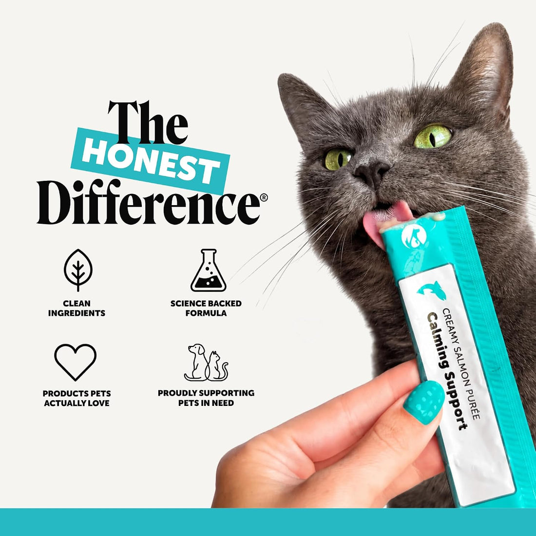 Pet Honesty Vet Backed Cat Calming Supplement Puree, Salmon, 20 Ct