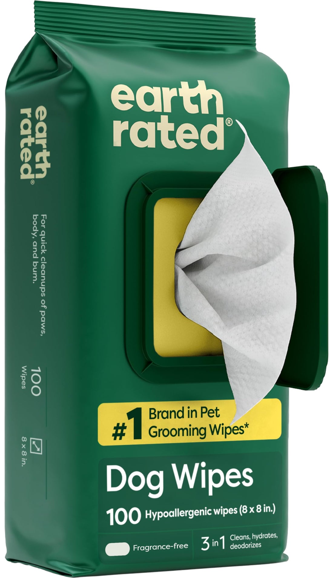 Earth Rated Pet Wipes for Dogs and Cats, Hypoallergenic