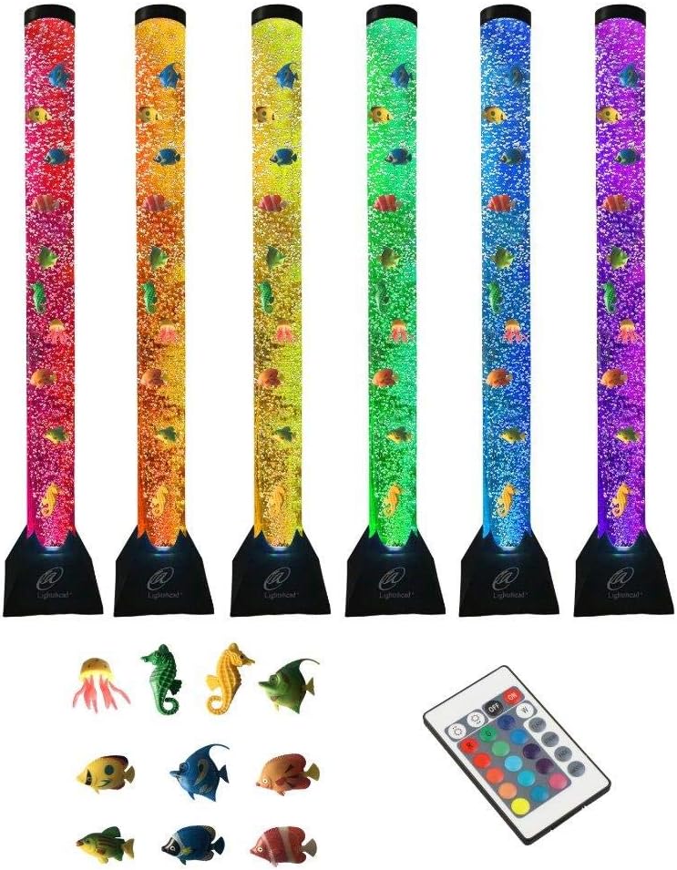 Lightahead Extra Large 4FT LED Sensory Bubble Fake Fish Tube Aquarium