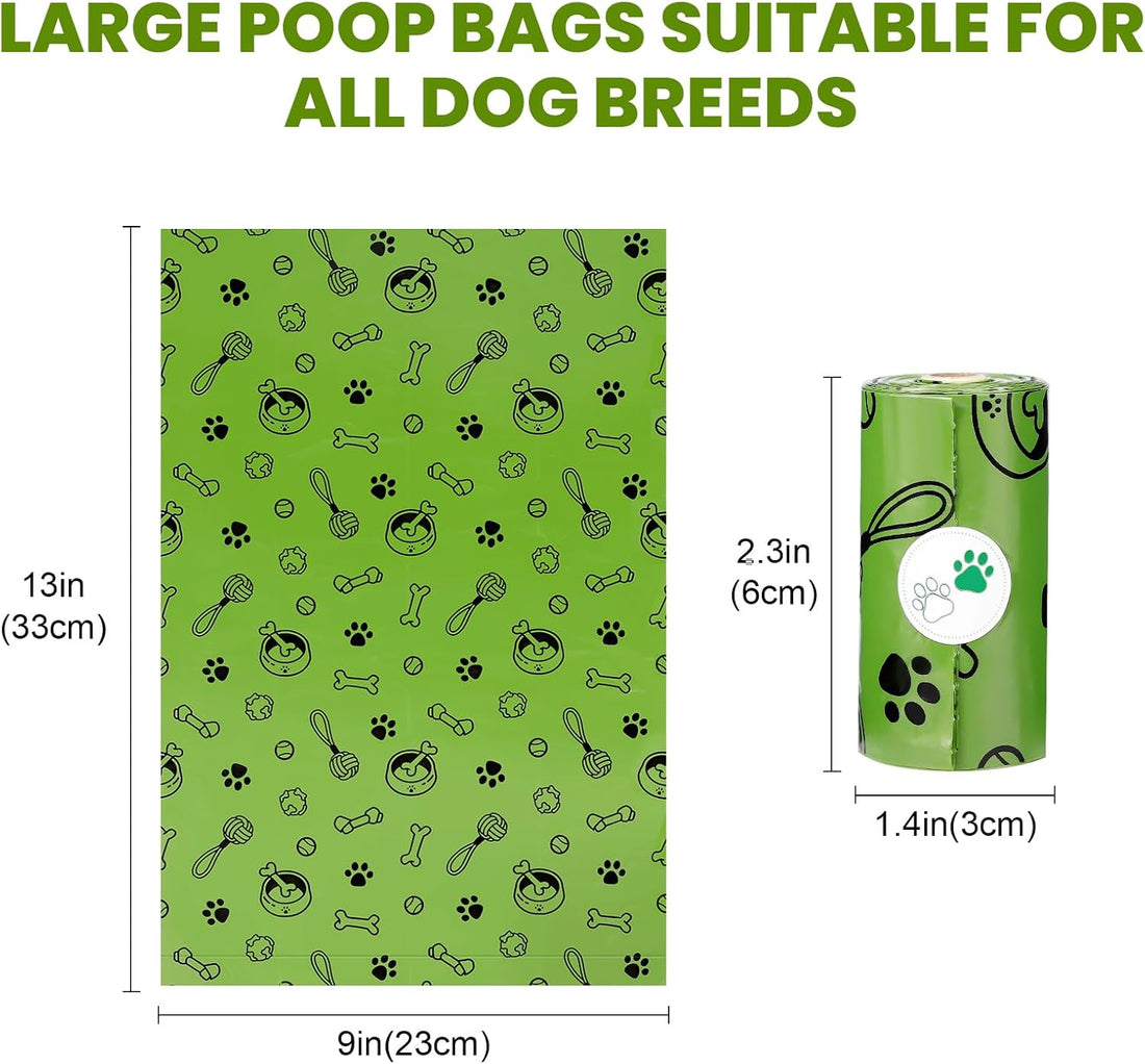 Thick Dog Poop Bags Rolls - Strong Leak Proof with 2 Dispensers 420