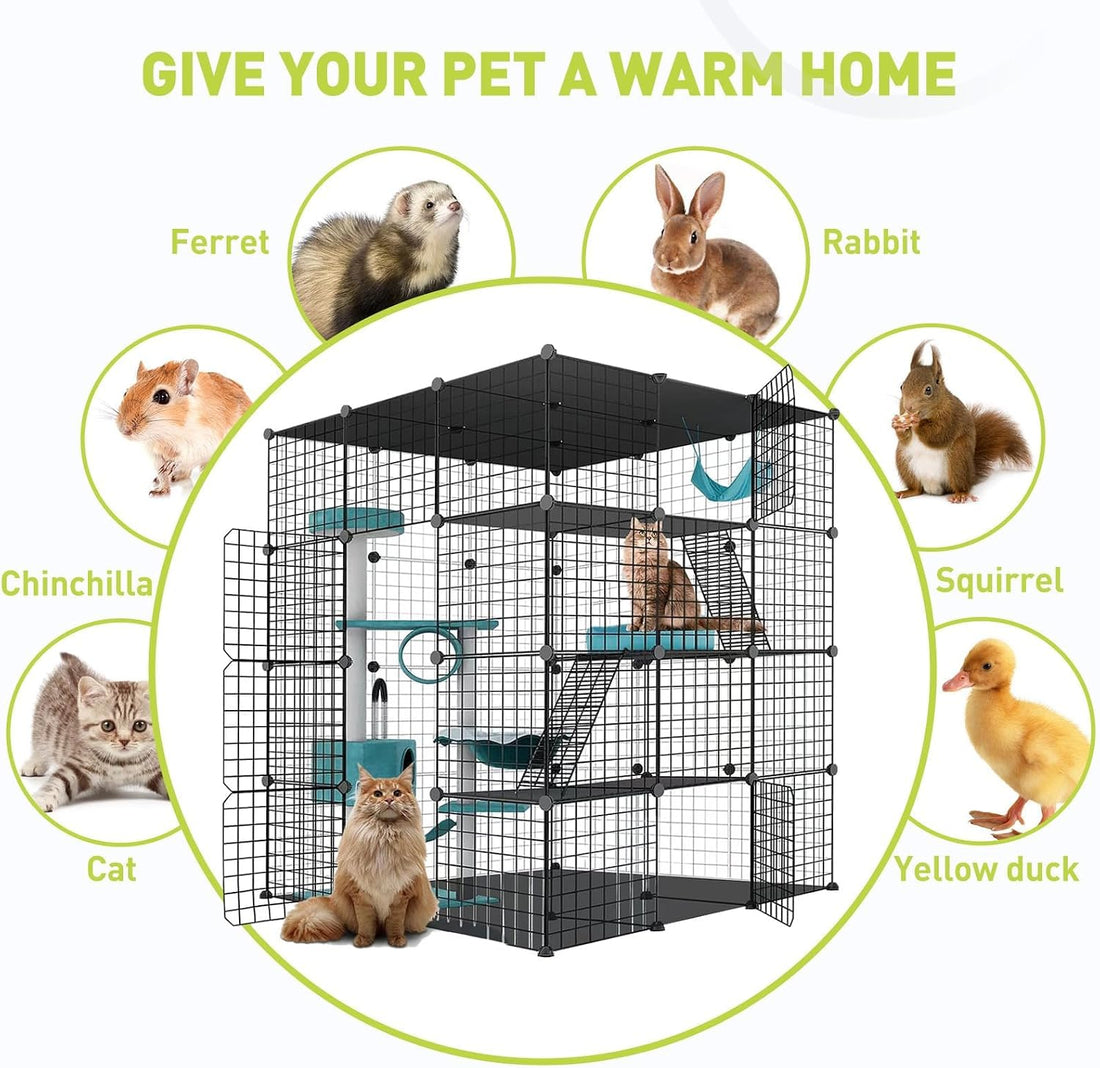 Large Cat Cage Enclosure Indoor DIY Cat Playpen Pet Home Small Animal