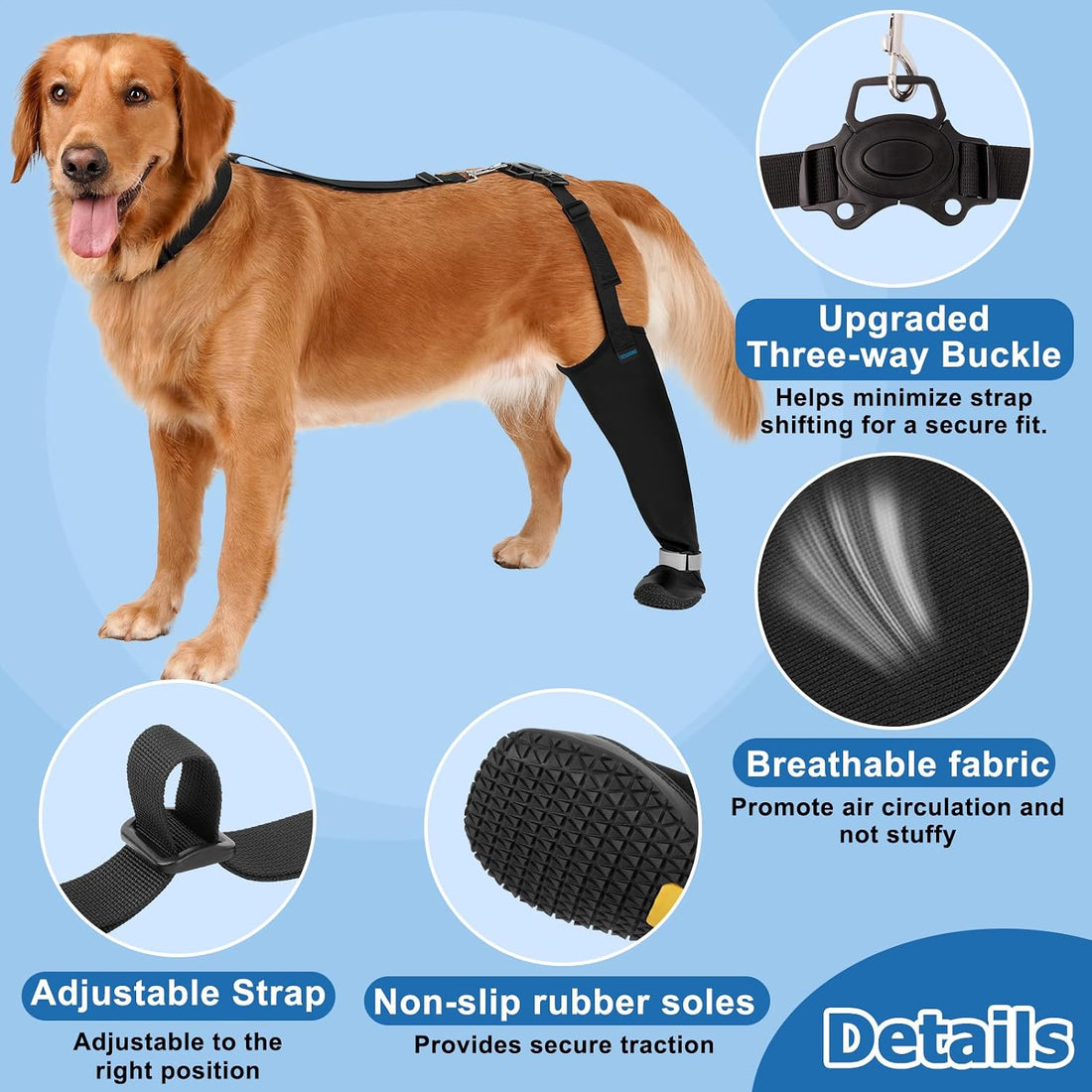 BARKLESS Rear Leg Sleeve with Paw Protector