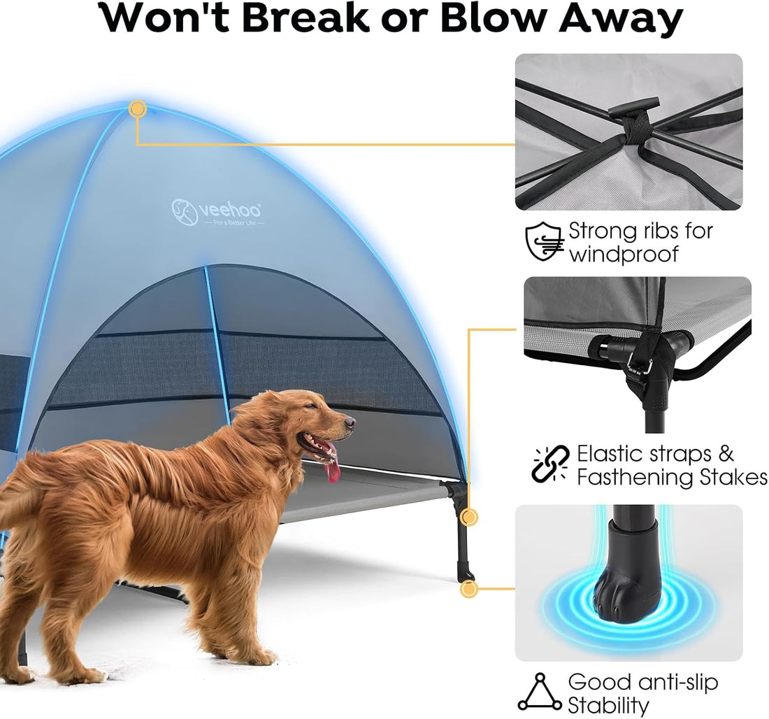 Veehoo Outdoor Dog Bed with Canopy
