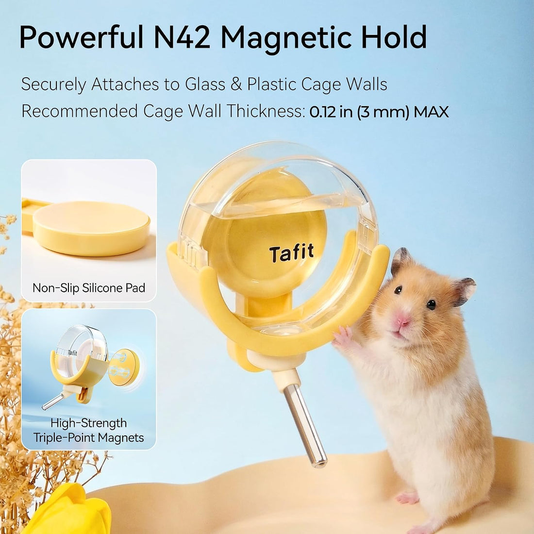 Hamster Water Bottle with Magnetic Holder