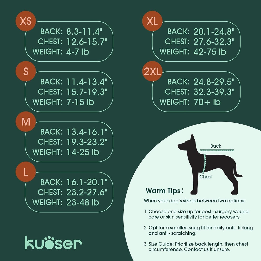 Kuoser Recovery Suit for Dogs Cats