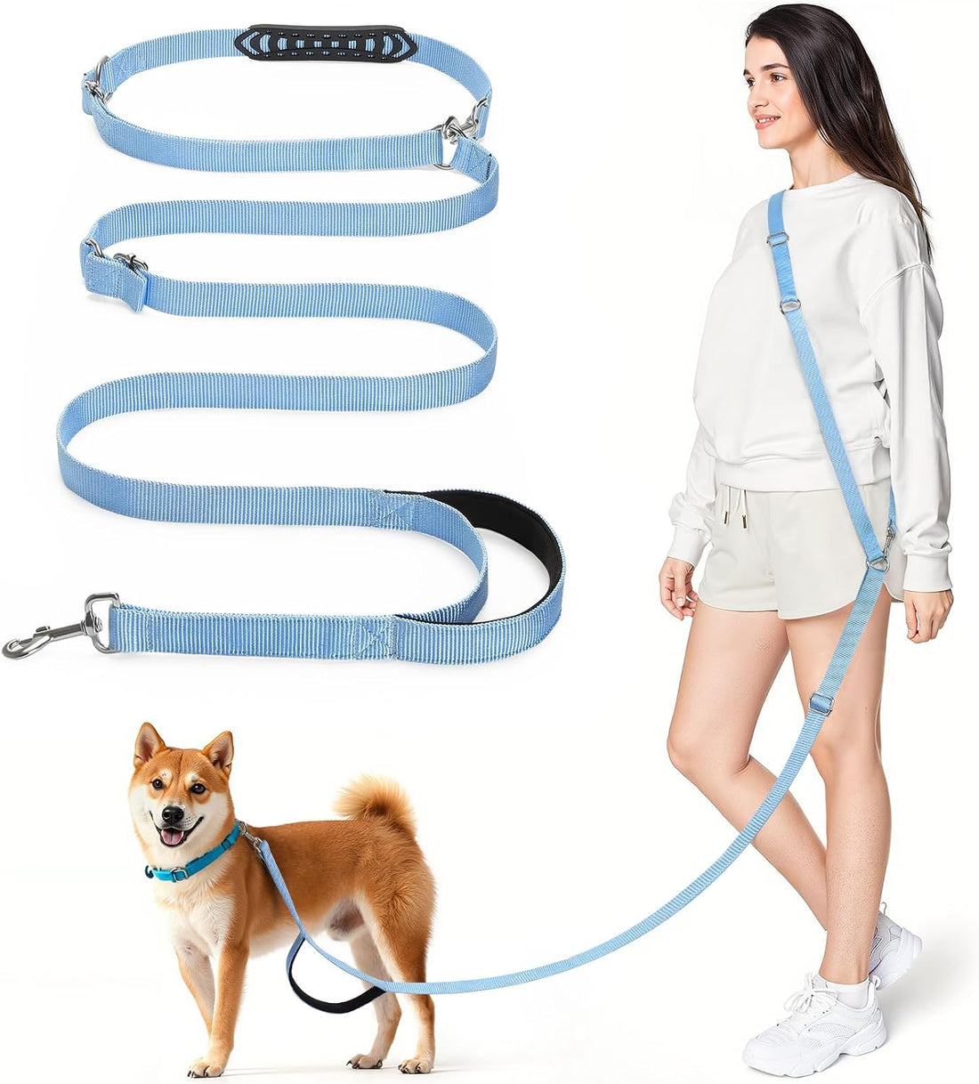 8.5ft Hands Free Dog Leash Adjustable for Medium Dogs