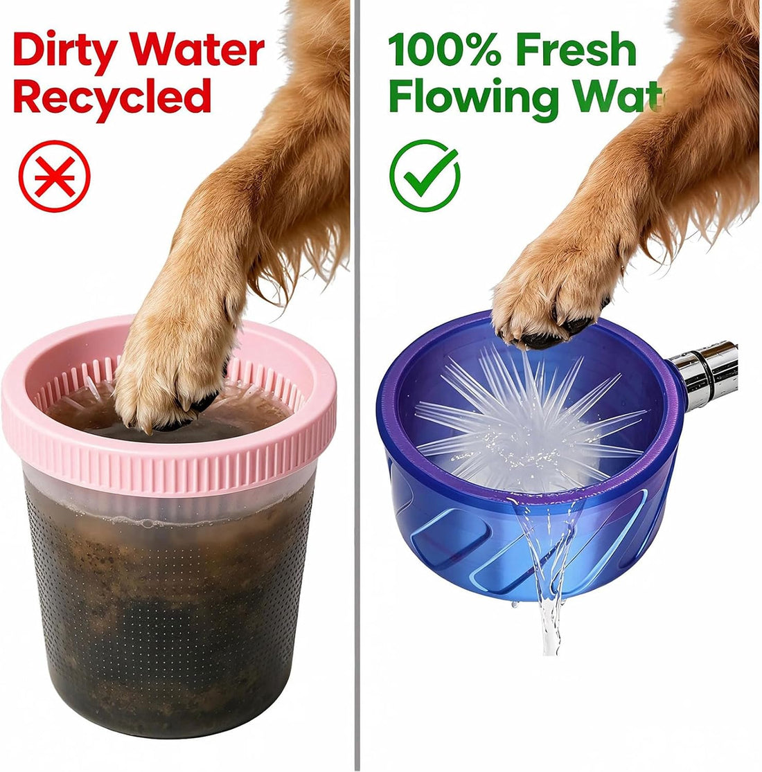 360° Dog Paw Cleaner Attachment, Shower Pet Foot Washer Ring