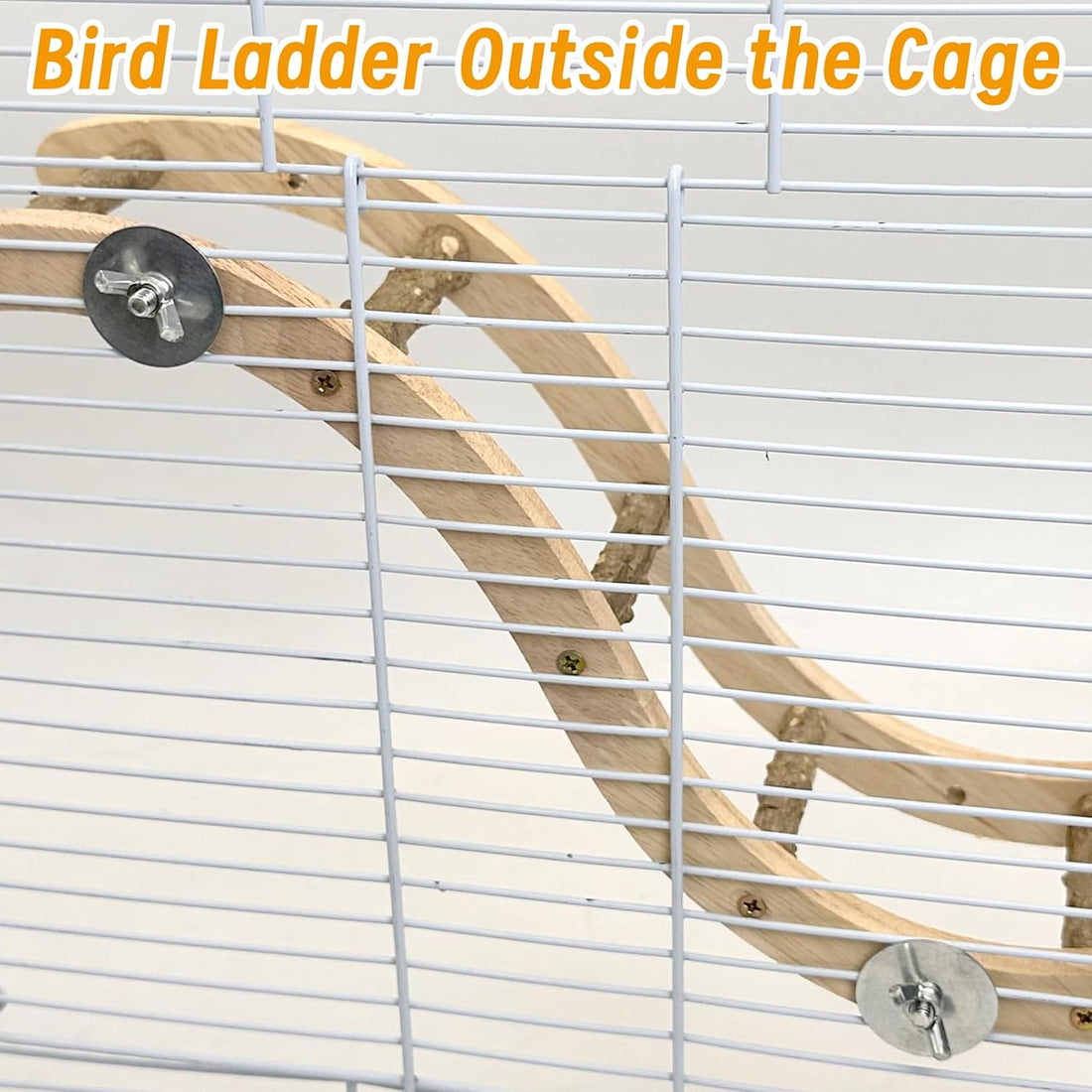 Hamiledyi Nature Wooden Bird Ladder Pet Parrots Climb Bridge Exercise