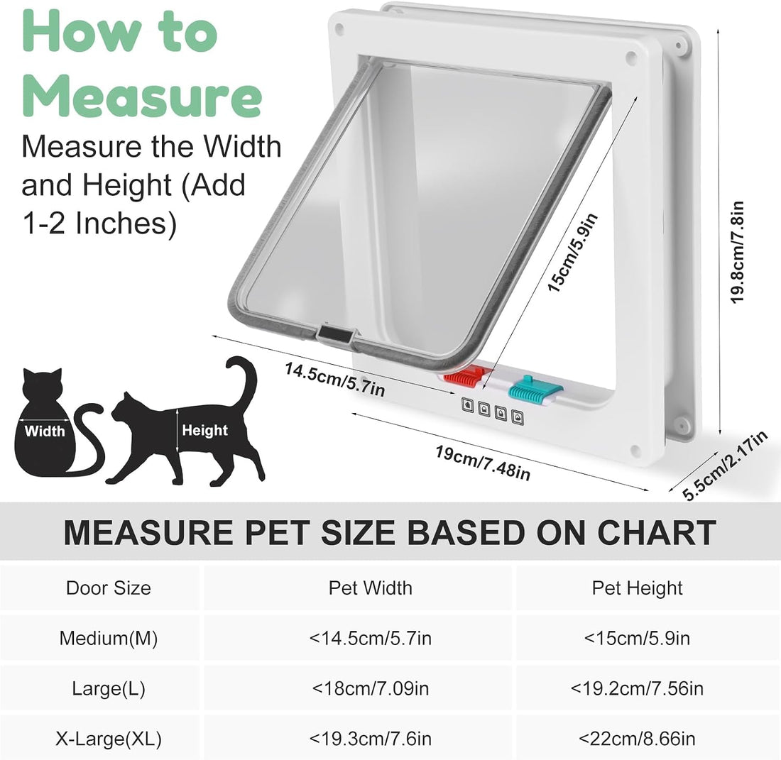 Cat Door for Interior/Exterior Doors and Walls (M)