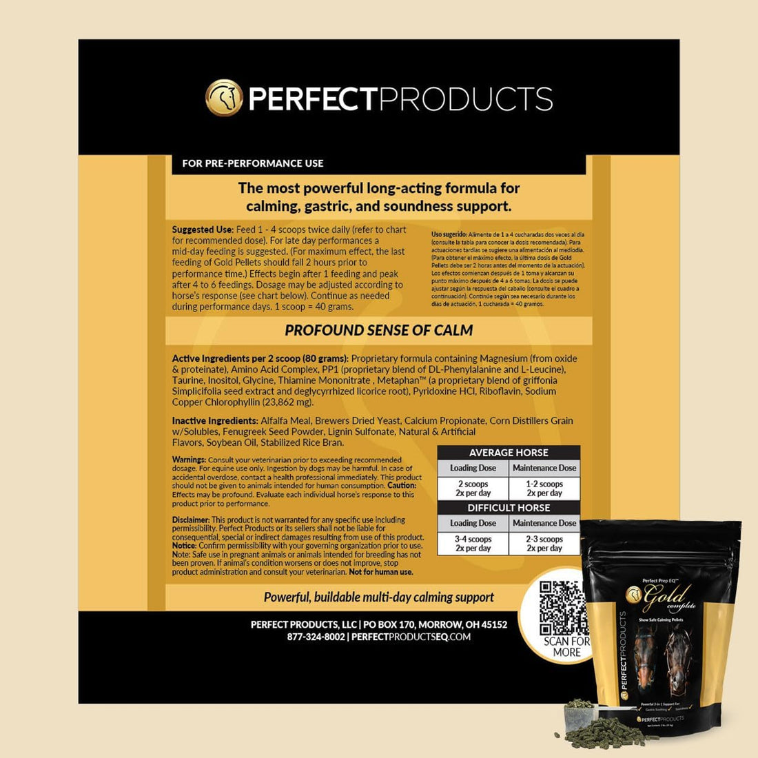 Perfect Prep EQ™ Gold Complete Calming Pellets (1LB)